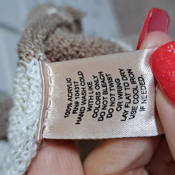 I'm In Love With Derek Tan/Cream Color-Block Hooded Open  Cardigan. Size Medium - Picture 8 of 8